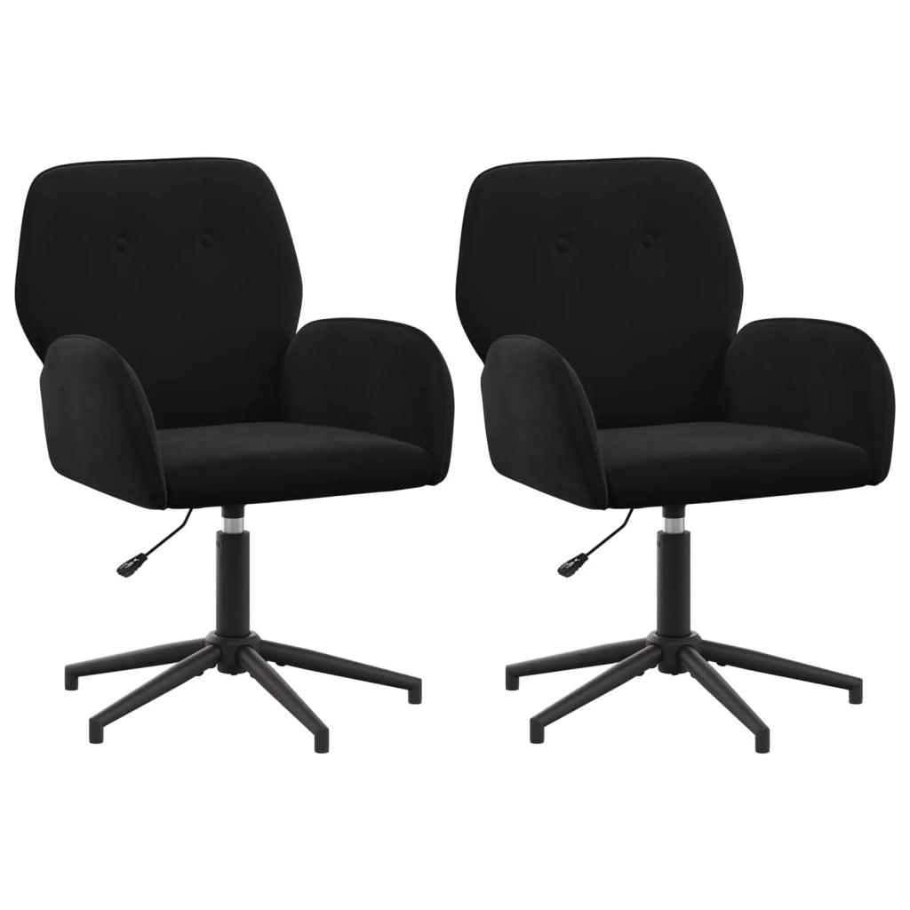 Sedie da scrivania girevoli 2 pz 54 x 55 x 90 cm Nero 3428324