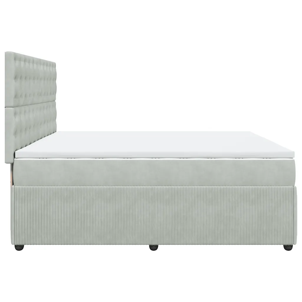 Giroletto a Molle con Materasso Grigio Chiaro 200x200cm Velluto 3294742
