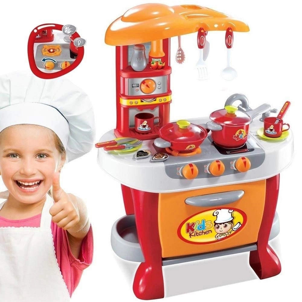 Trade Shop - Cucina Scuola Piccoli Cuochi Fornello Con Luci E Suoni E Accessori Di Gioco -