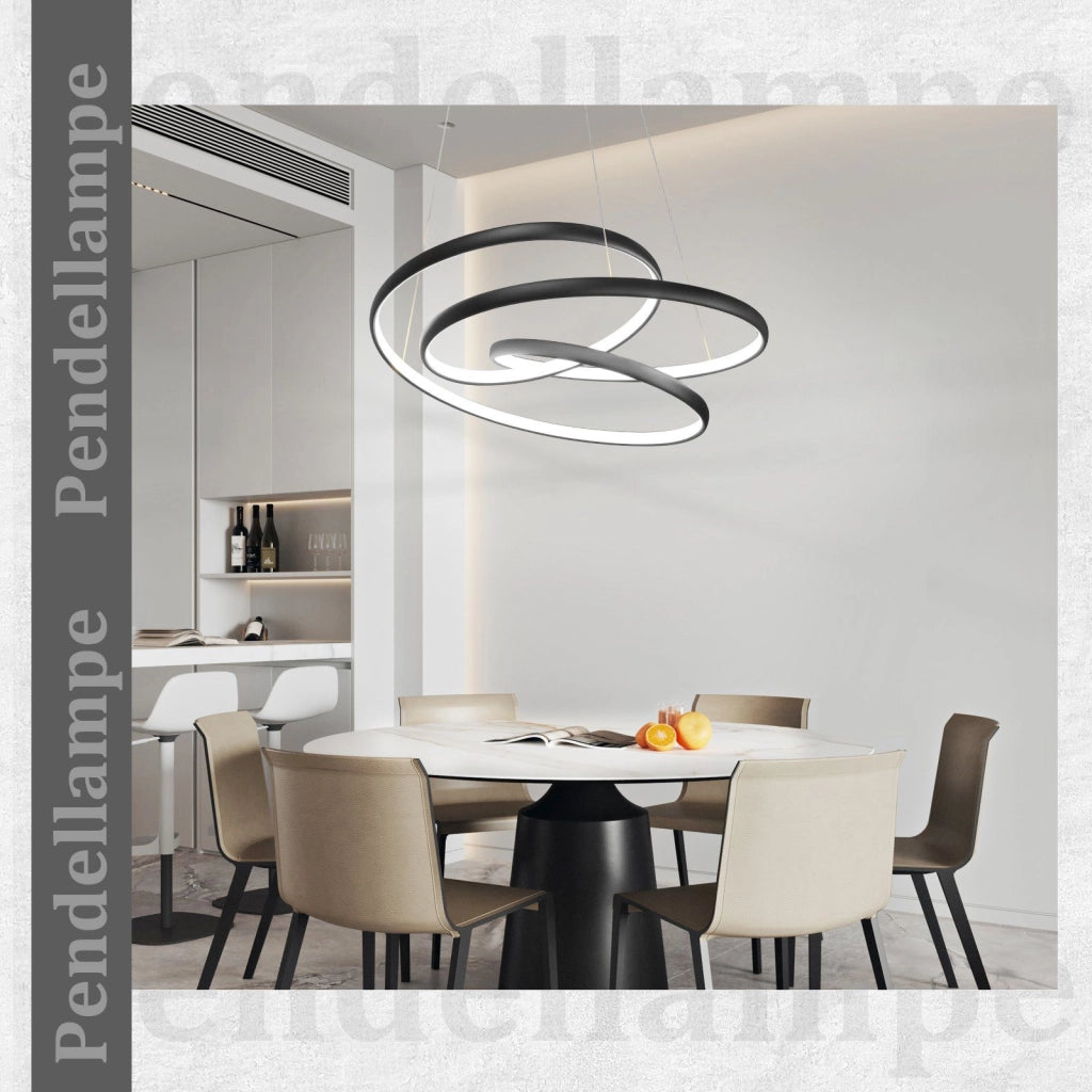 Lampada a sospensione ZMH LED dimmerabile nera 150 cm 55 W per tavolo da pranzo e soggiorno