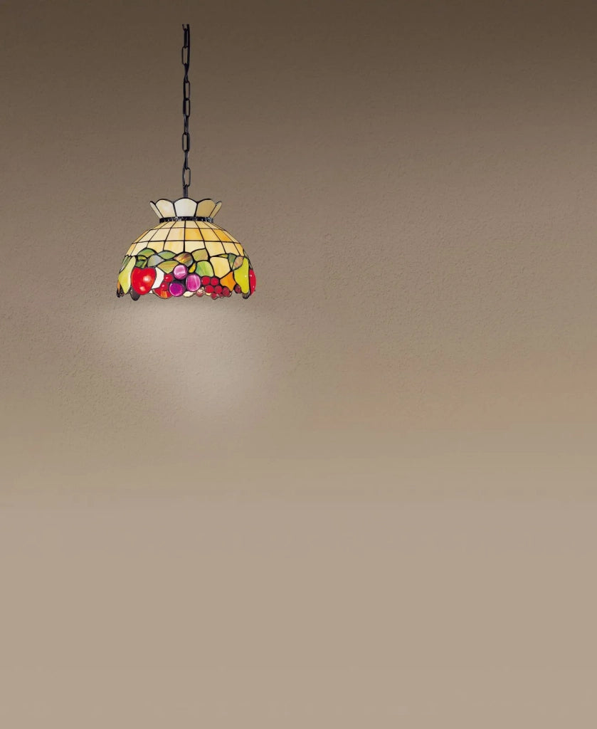 SOSPENSIONE FRUIT IN VETRO TIFFANY D.30CM 1 LUCE ATTACCO E27