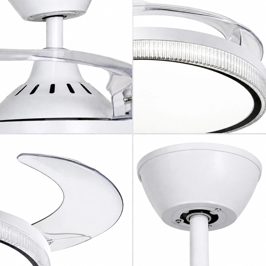 VENTILATORE DA SOFFITTO CON LUCE LED PALE RETRATTILI 42" 80W DIMMERABILE SJ-199
