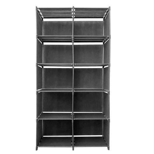 Scaffale Portaoggetti 6 Piani 12 Fori PVC e Tessuto Nyana Home 155x80x29 cm