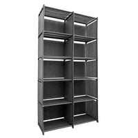 Scaffale Portaoggetti 6 Piani 12 Fori PVC e Tessuto Nyana Home 155x80x29 cm