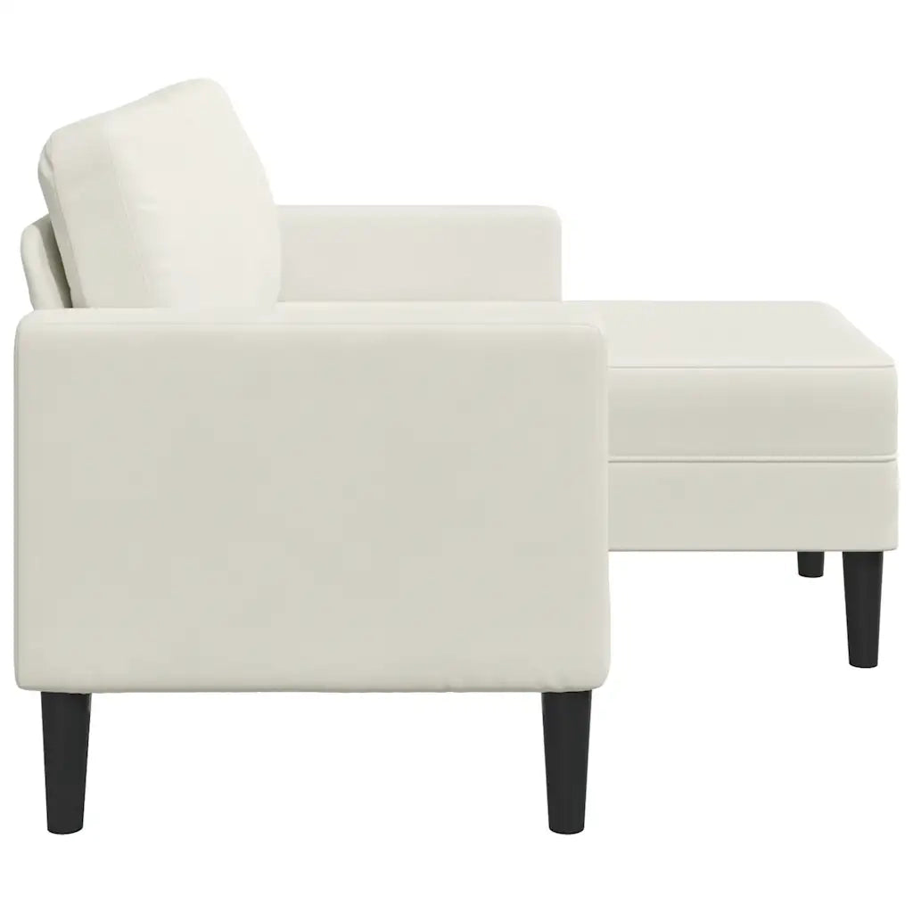 vidaXL Divano 2 Posti con Chaise longue a L Crema 125 cm Velluto