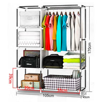 Cabina armadio in tessuto con tasche laterali 170x105x45 cm (Granato)