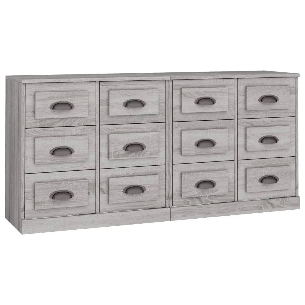 Credenze 2 pz | Madia | Buffet da pranzo | Armadio da pranzo Grigio Sonoma in Legno Multistrato