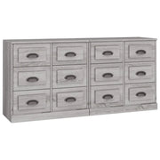 Credenze 2 pz | Madia | Buffet da pranzo | Armadio da pranzo Grigio Sonoma in Legno Multistrato