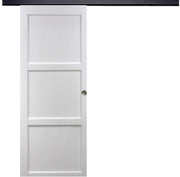 Korya' Bianco Porta scorrevole a 3 ante 204X73 Con binario in alluminio nero + scocche