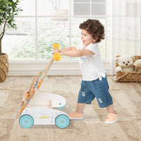 Passeggino in legno per bambini in altezza con centro attivit¨¤, Passeggino in legno per bambini e perline mobili Colorato-Primi passi