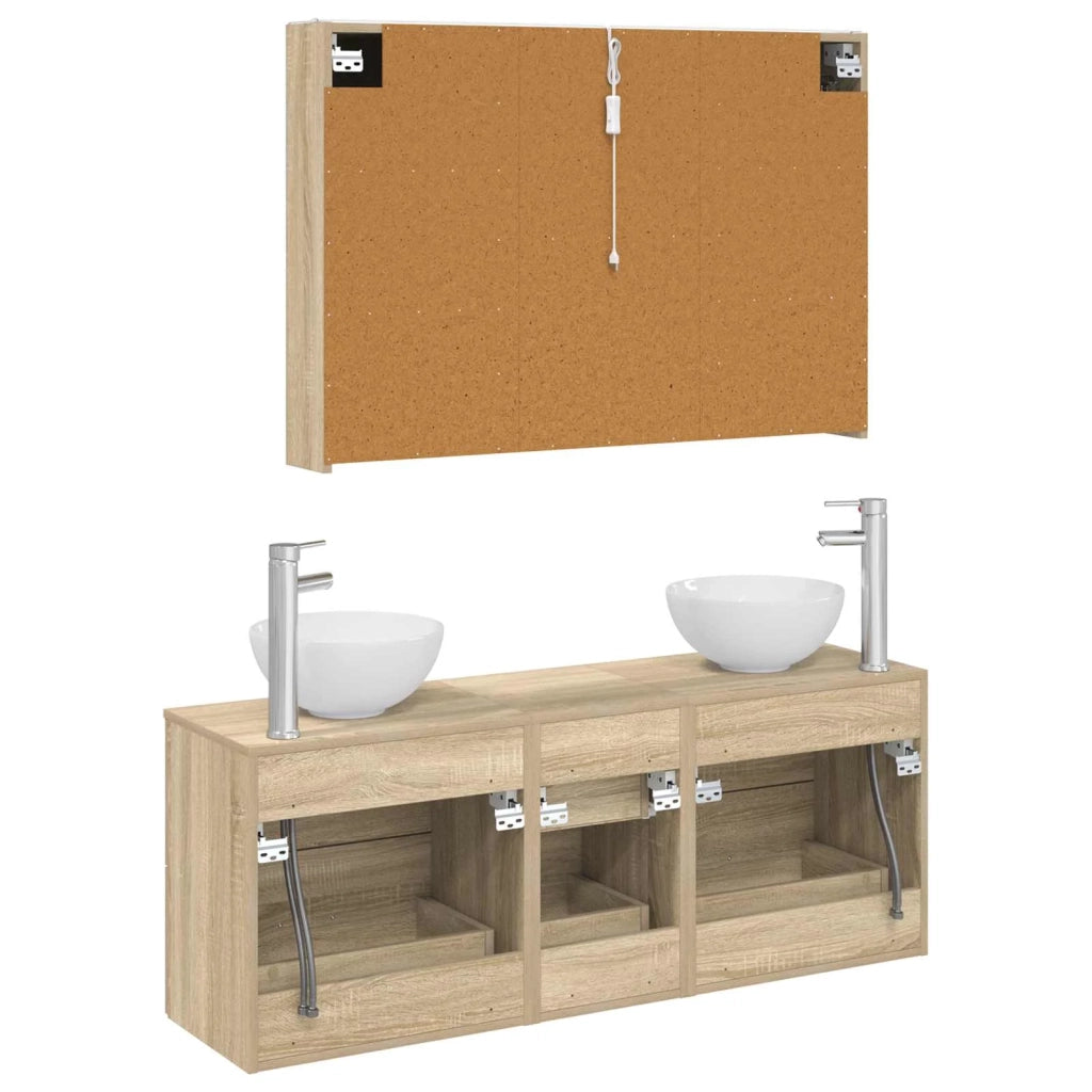 Set di mobili per il bagno 4 pcs Rovere Sonoma 3406705