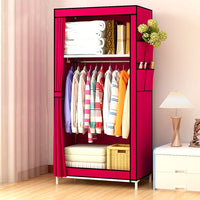 Cabina armadio in tessuto con tasche laterali 160x70x45 cm (Granato)