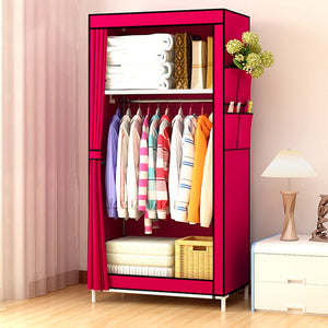 Cabina armadio in tessuto con tasche laterali 160x70x45 cm (Granato)