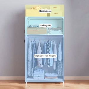 Cabina armadio in tessuto con tasche laterali 160x70x45 cm (Granato)