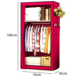 Cabina armadio in tessuto con tasche laterali 160x70x45 cm (Granato)