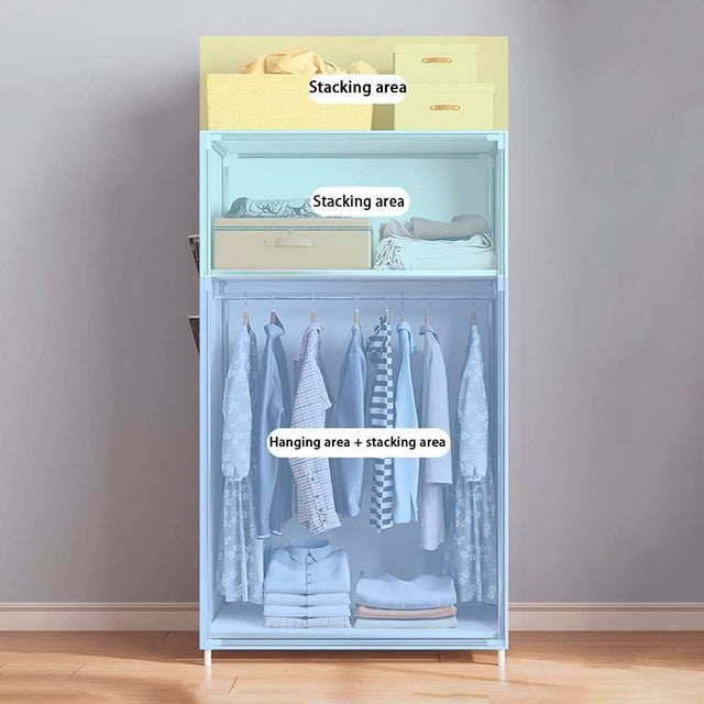 Cabina armadio in tessuto con tasche laterali 160x70x45 cm (Nero)