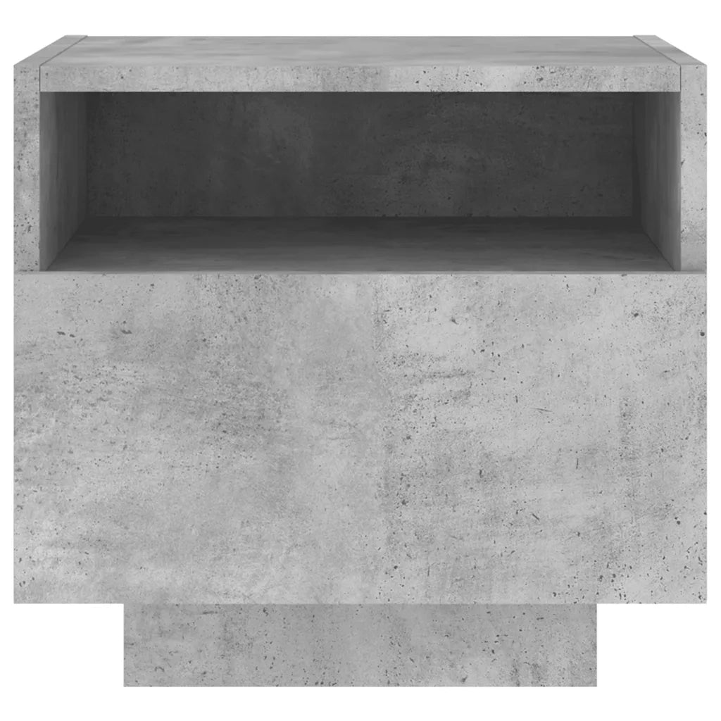 Comodini con Luci LED 2pz Grigio Cemento 40x39x37 cm 836805