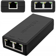Ripetitore POE 1x IN 2x OUT – Gigabit 100M | IEEE802.3af/at, 30W, ABS | Plug&Play per Telecamere IP e Reti LAN