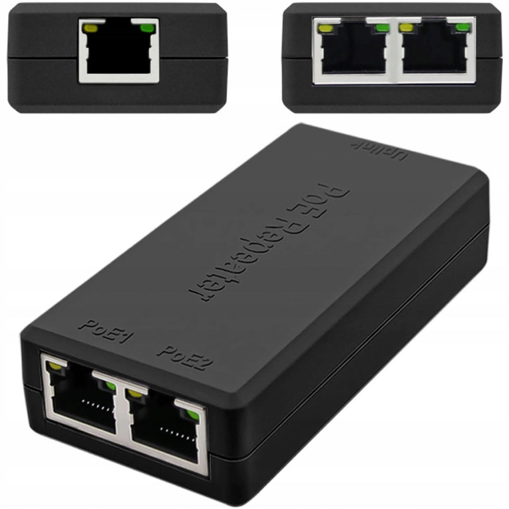 Ripetitore POE 1x IN 2x OUT – Gigabit 100M | IEEE802.3af/at, 30W, ABS | Plug&Play per Telecamere IP e Reti LAN