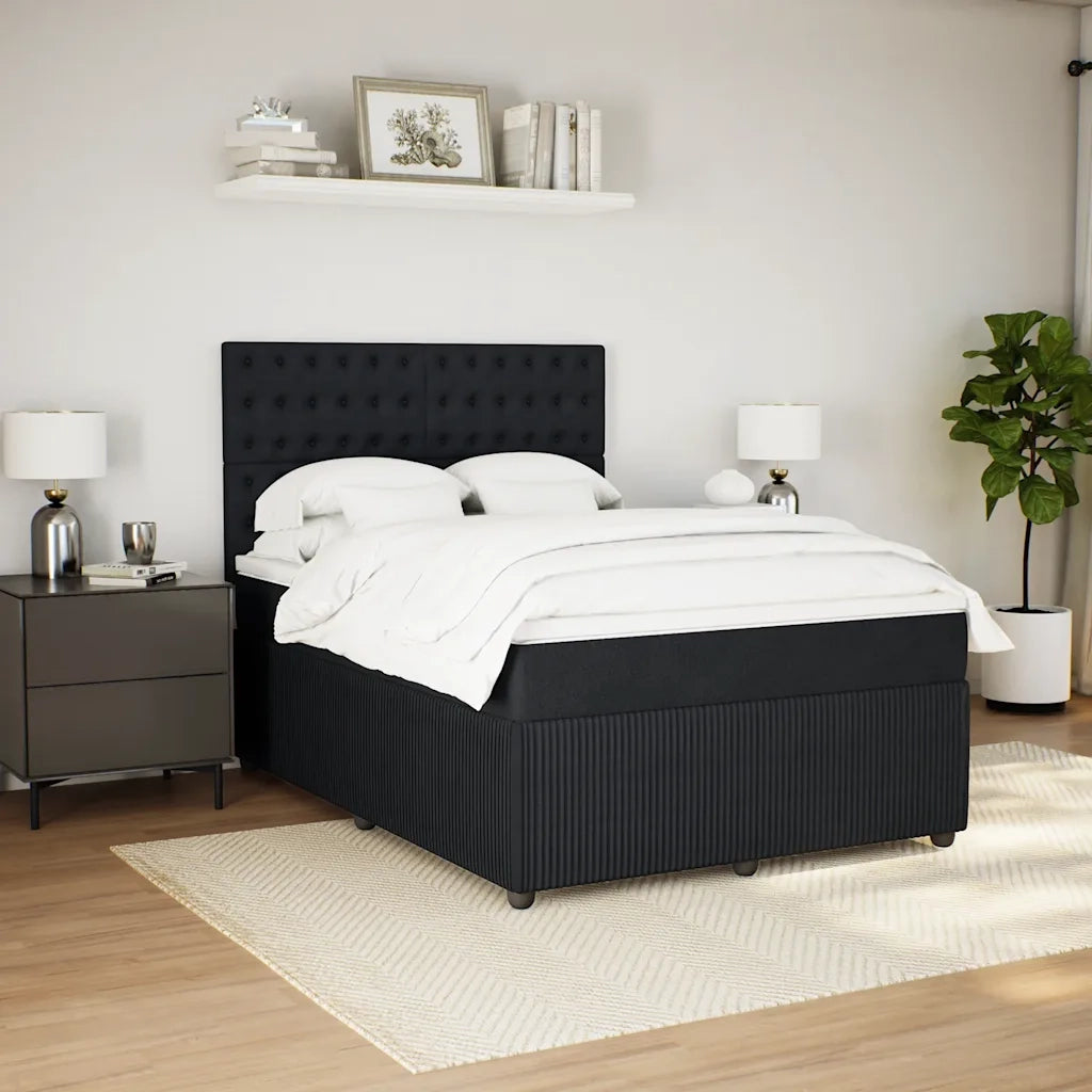Giroletto a Molle con Materasso Nero 160x200 cm in Velluto 3294696