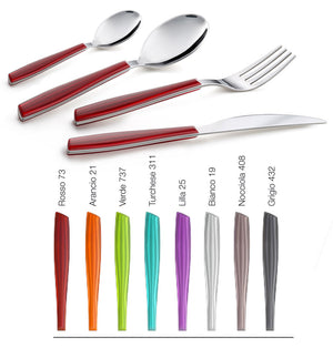 Servizio Set di Posate 24 Pezzi in Acciaio Eme Wave Bianco 19