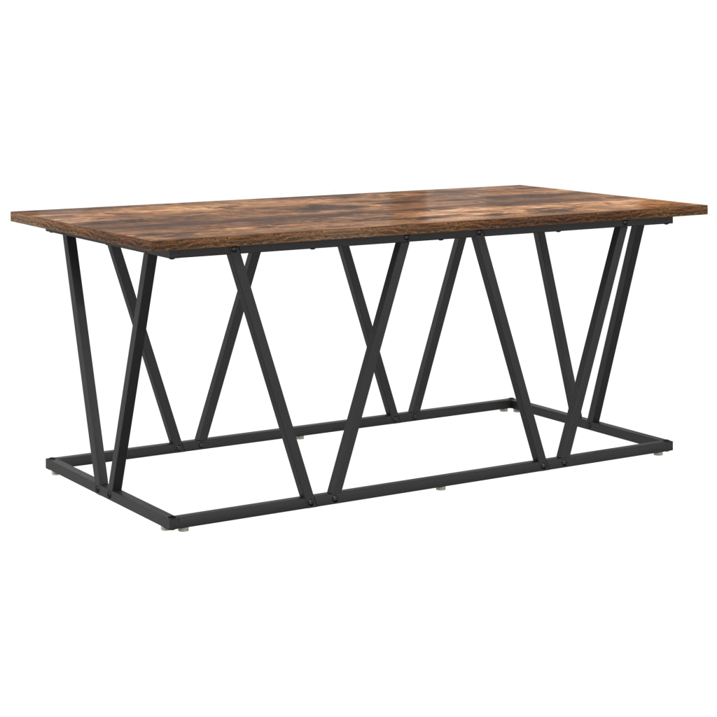 Tavolino da caffÃ¨ in rovere affumicato 100x50x40 cm in legno ingegnerizzato e metallo
