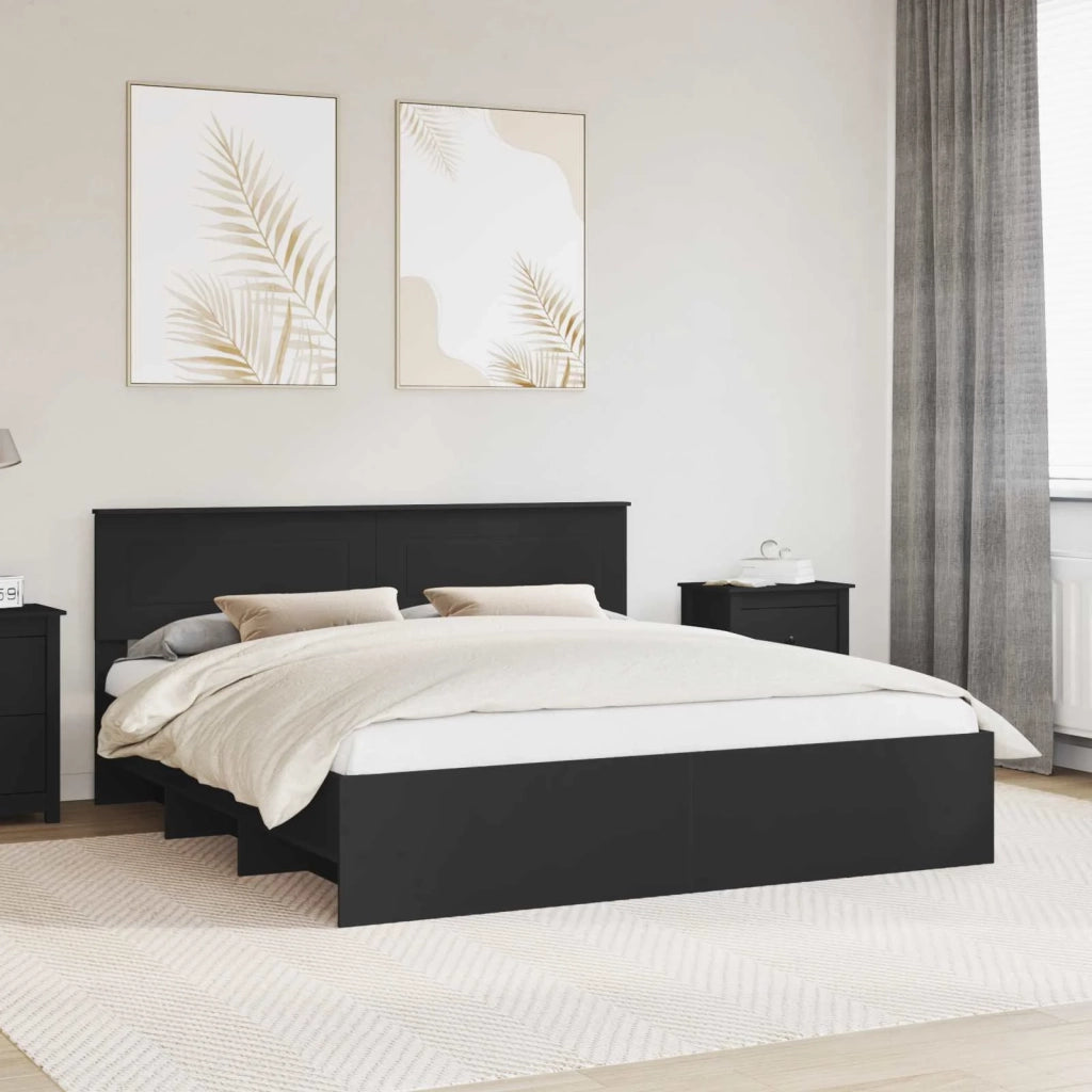 Struttura del letto Nero 180 x 200 cm Legno multistrato