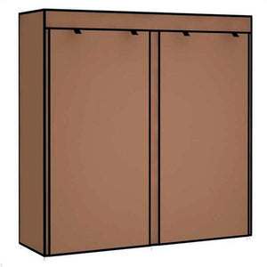 Armadio Scarpiera in tessuto per stivali e escarpe con anta con cerniera 110x120x30 cm (Marrone)