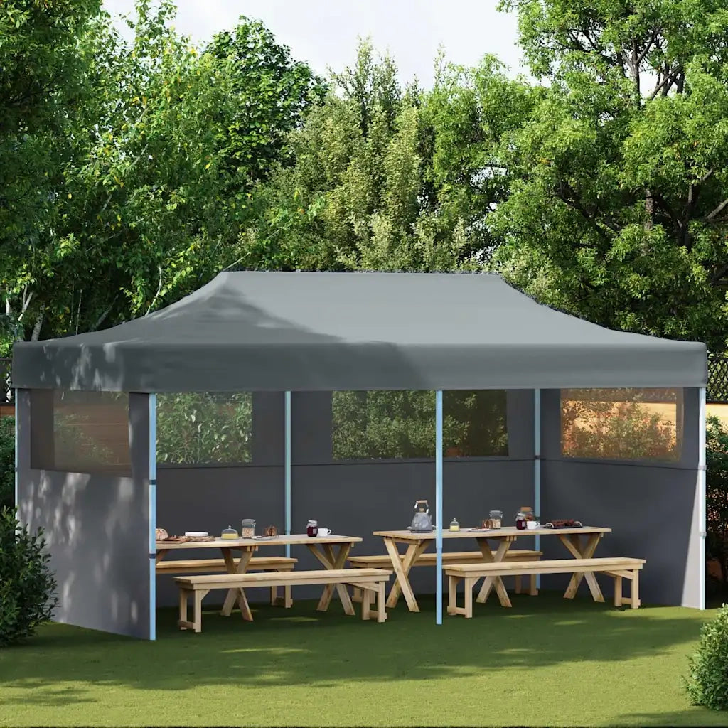 Tenda Pieghevole Pop-Up con Pareti Laterali 3x6 m Antracite 44966