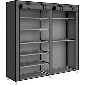 Armadio Scarpiera in tessuto per stivali e escarpe con anta con cerniera 110x120x30 cm (Grigio)