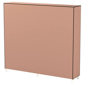 Armadio Scarpiera in tessuto con anta con cerniera 110x120x30 cm (Marrone)