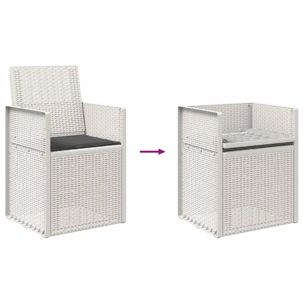 Sedie da pranzo da giardino 2 pcs Bianco e Antracite PP 899998
