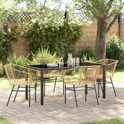 Set da Pranzo per Giardino 5 pcs Marrone polyrattan 3380900