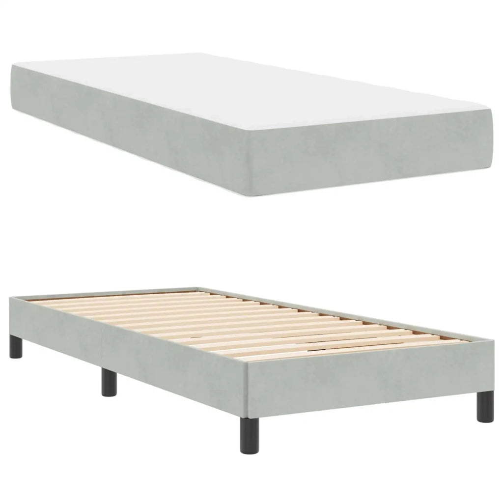 Letto a molle con materasso Grigio chiaro 80 x 200 cm Tessuto 3398653