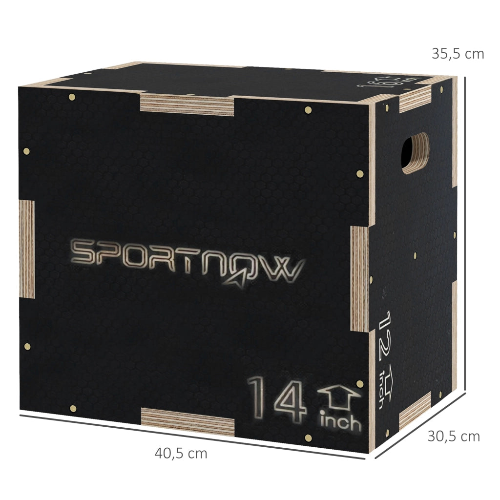 Scatola per pliometria Plyo Box ¨C zephmum ¨C nero 40.5x35.5x30.5 cm