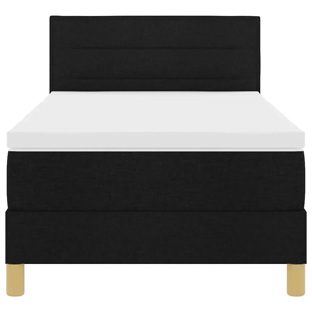 Letto a molle con cuscino con testiera Nero 90 x 190 cm Tessuto 3338806