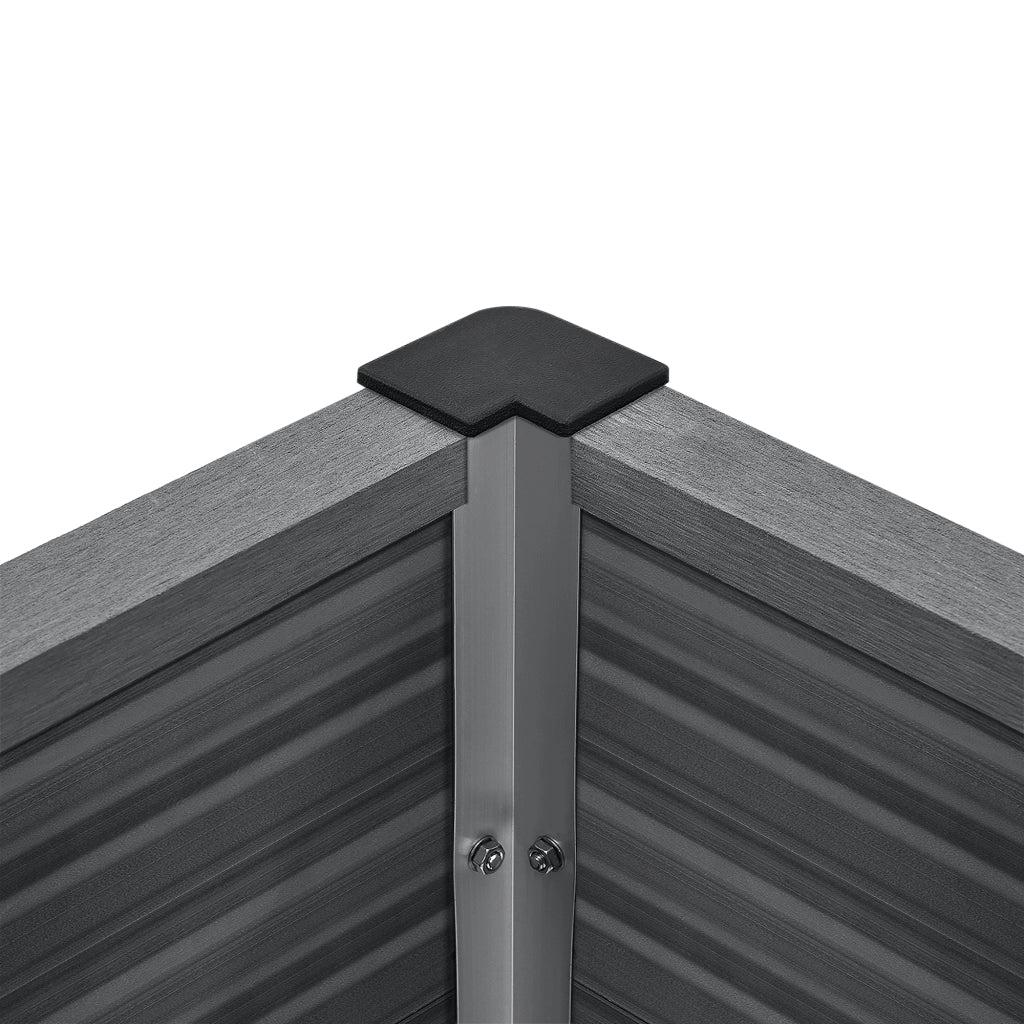 Fioriera da Giardino Esens in WPC Portafiori con Fondo Aperto 100x50x50 cm - Grigio NEU.HOLZ