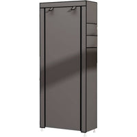 Armadio Scarpiera in tessuto con anta con cerniera 160x60x30 cm (Grigio)