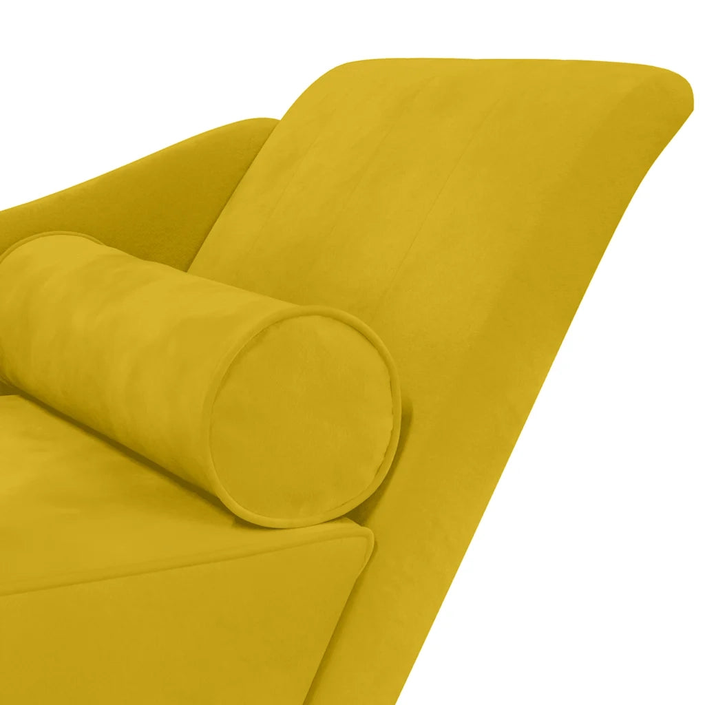 Chaise Longue con Cuscini Giallo in Velluto CFW8499534