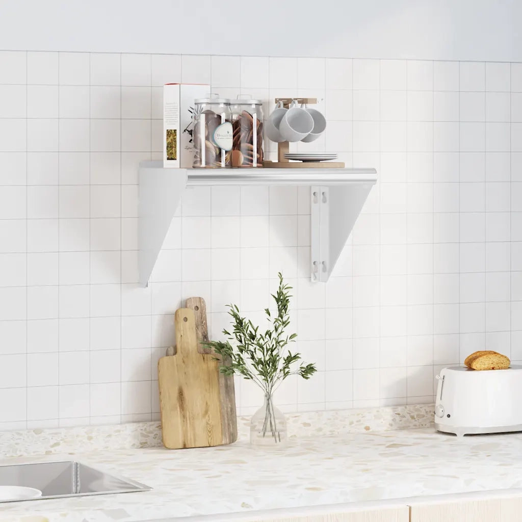 vidaXL Mensola a Muro 50x30x31 cm Argento in Acciaio Inossidabile