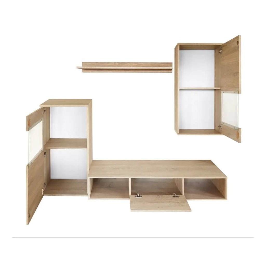 Mobile per TV da parete LEA design colore rovere sonoma. Mobile da salotto sospeso.