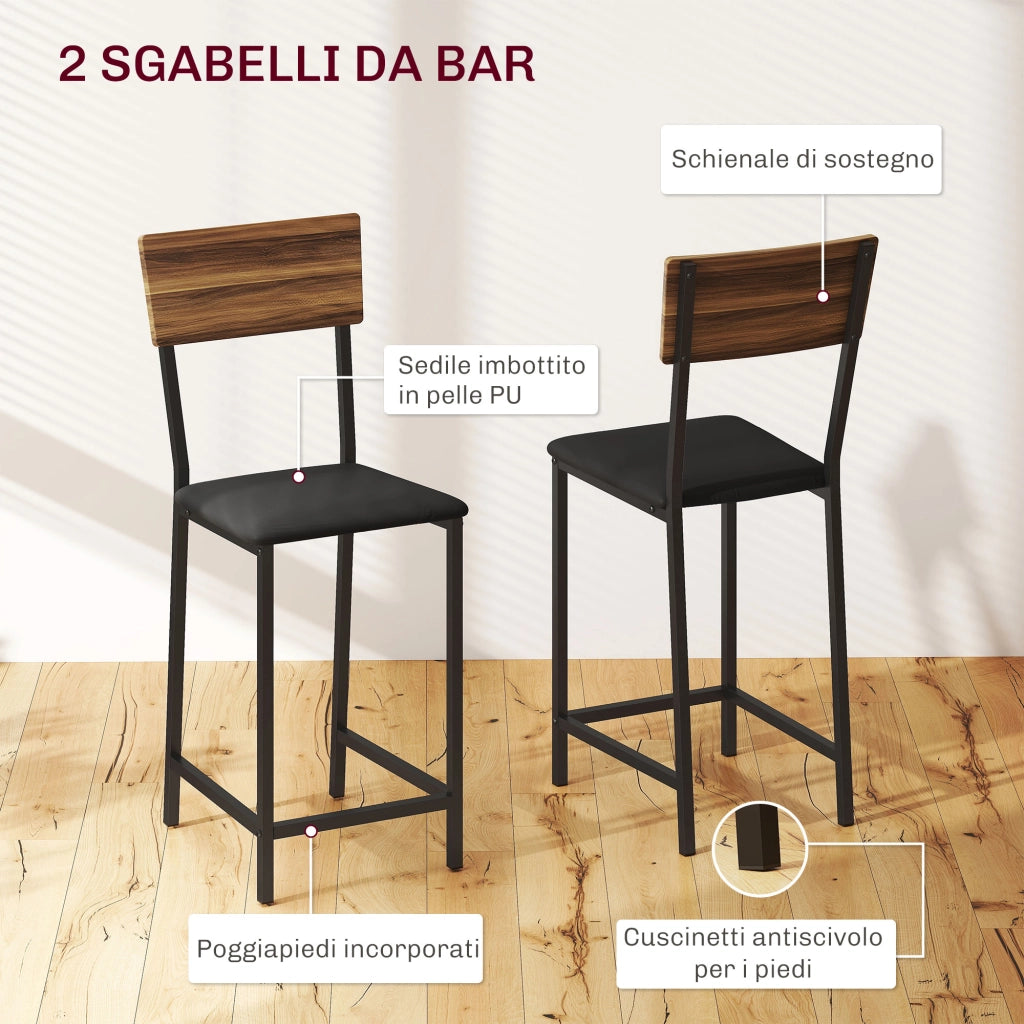 Tavolo Bar Pieghevole con 2 Sgabelli ¨C zephmum ¨C Marrone