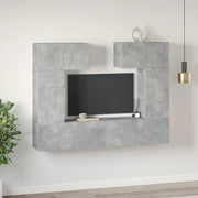 Set Mobili TV 6 pz Grigio Cemento in Truciolato  cod mxl 20808