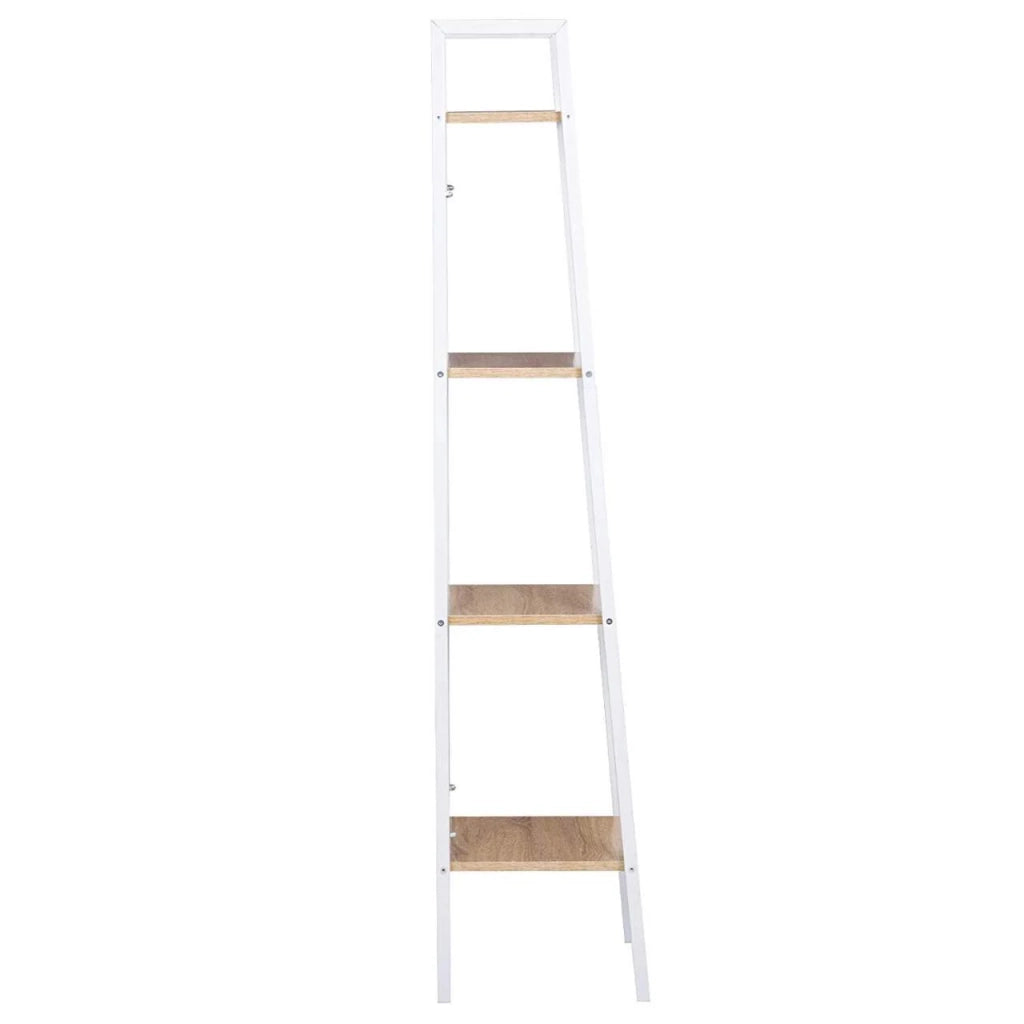 Scaffale autoportante in metallo e legno con 4 ripiani bianco 19_0000586