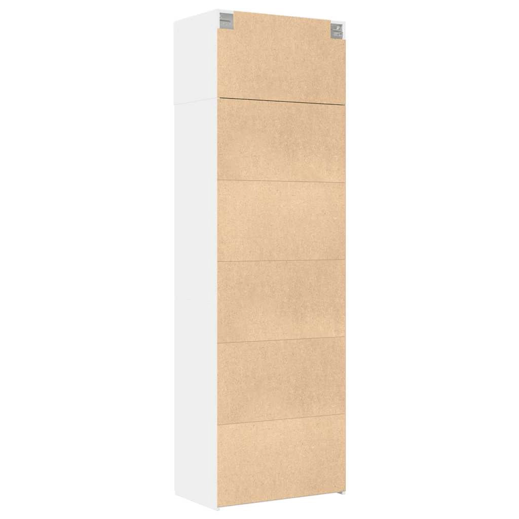 Mobile contenitore alto 70 x 42,5 x 225 cm multifunzionale design moderno bagno/camera da letto legno composito bianco 02_0055575
