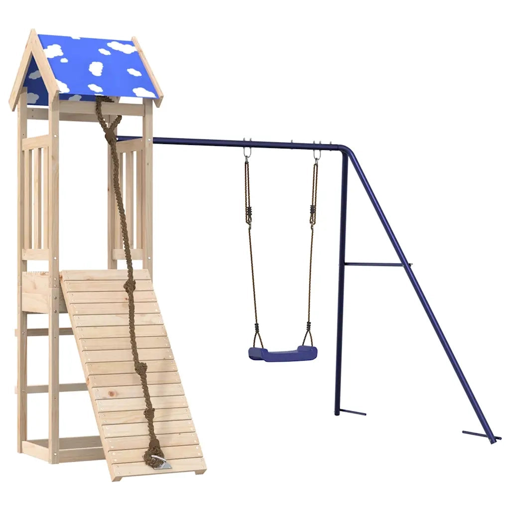 Set da Gioco da Esterno in Legno Massello di Pino