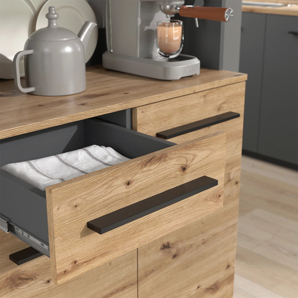 Vicco Buffet da cucina Rovere artigianale/Antracite 80.2 x 40.5 cm