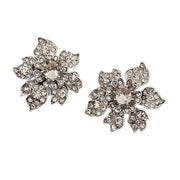 Eleganti e raffinati orecchini a fiore con diamanti e cristalli