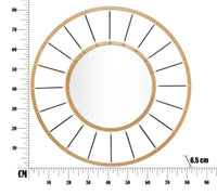 Specchio da Muro Glam Dark Ø81x6,5 Misura Specchio Ø41,5 cm in Ferro Oro e Nero