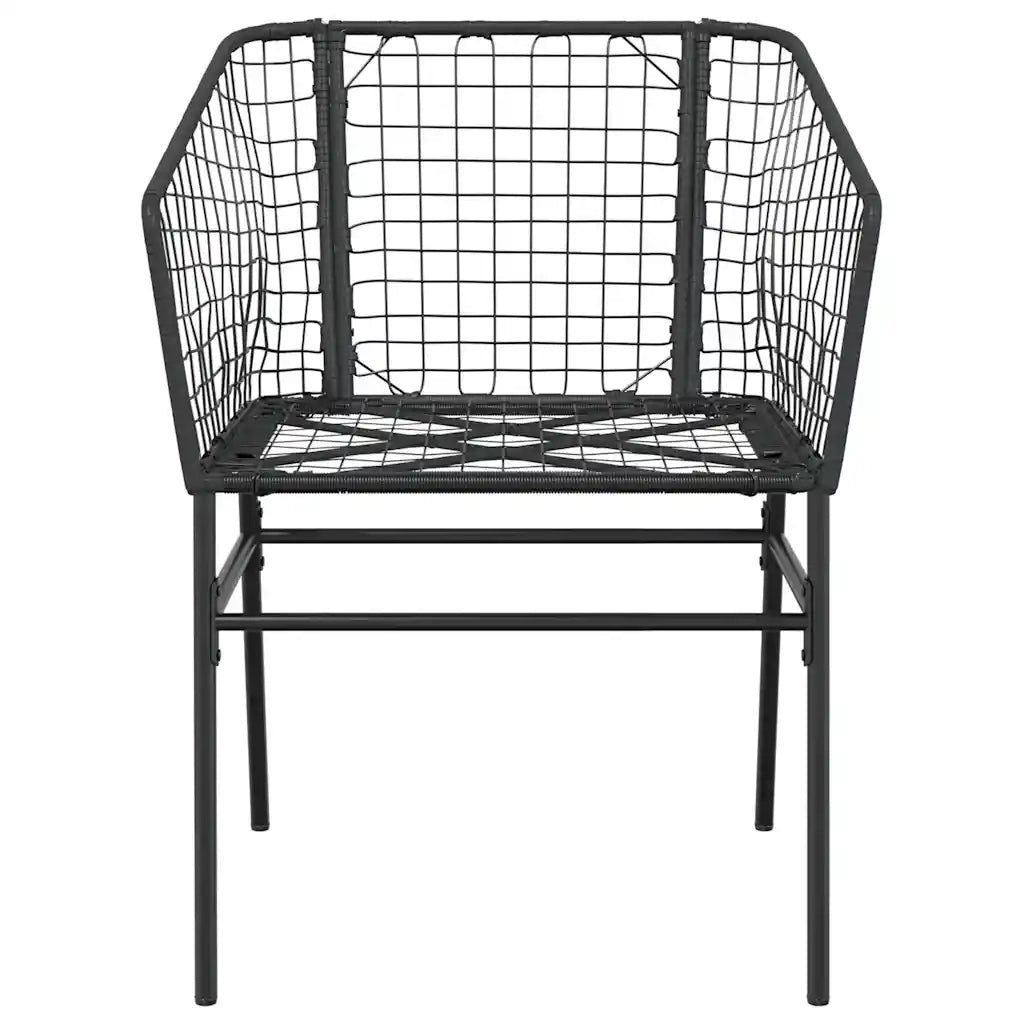 Set Mobili da Pranzo per Giardino 5 pz Nero Polyrattan Vetro 3334487